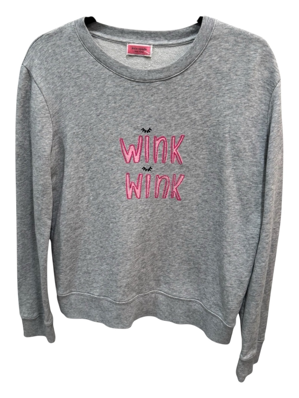 Kate Spade New York Wink Wink Gray Pullover Sweatshirt Womens size XS